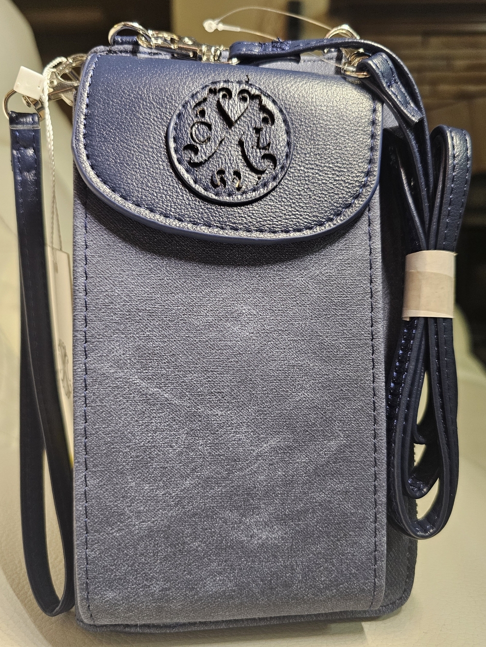 Elegant Denium Phone Crossbody Wristlet